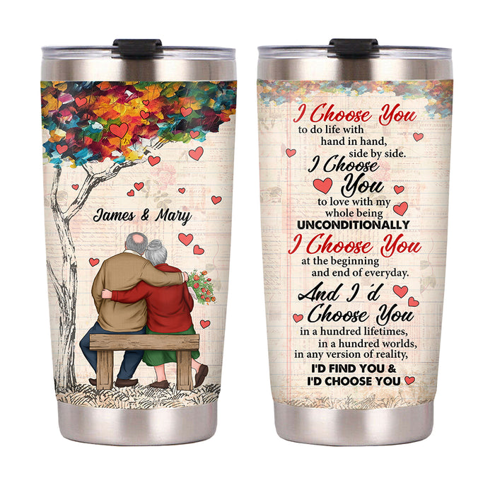 Personalized Old Couple I Choose You Steel Tumbler JN272 23O53 1