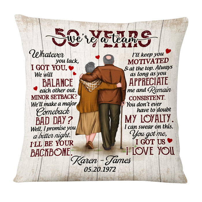 Personalized Anniversary We're A Team Pillow JN304 32O53 1