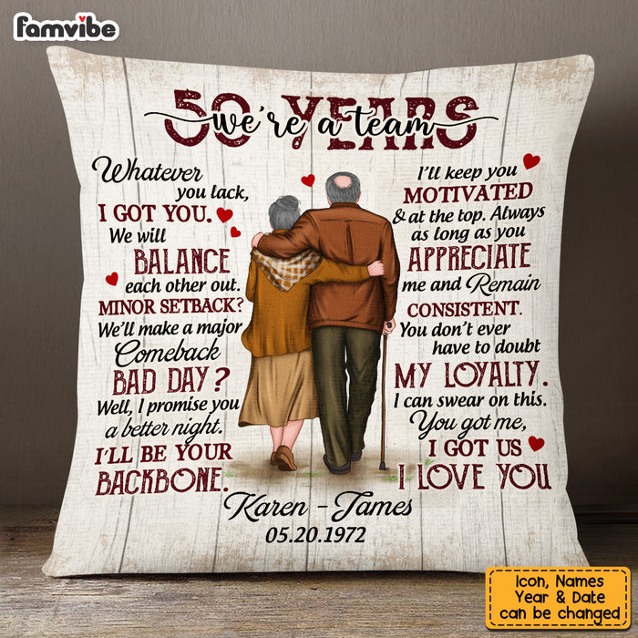 Personalized Anniversary We're A Team Pillow JN304 32O53 1