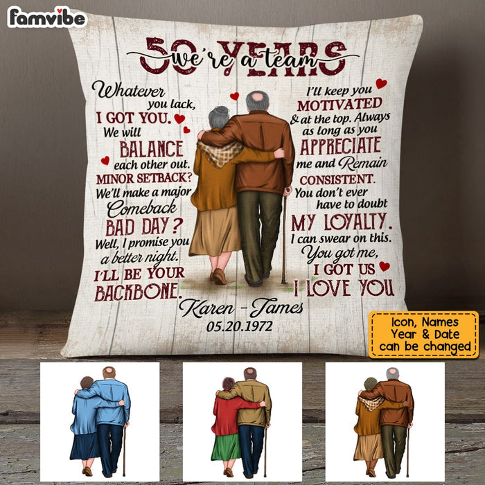 Personalized Anniversary We're A Team Pillow JN304 32O53 1