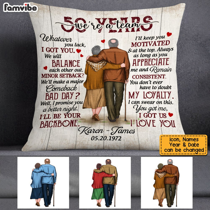 Personalized Anniversary We're A Team Pillow JN304 32O53 1