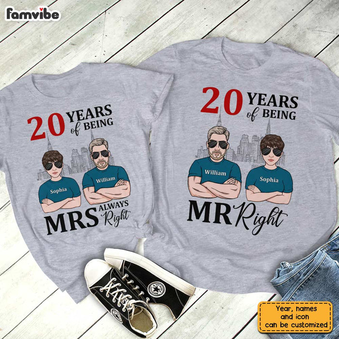 Personalized Couple MR Right MRS Always Right Couple T Shirt JN281 58O28 1
