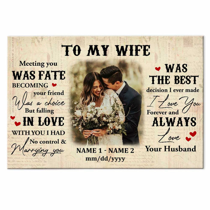 Personalized To My Wife Poster JN282 32O47 1