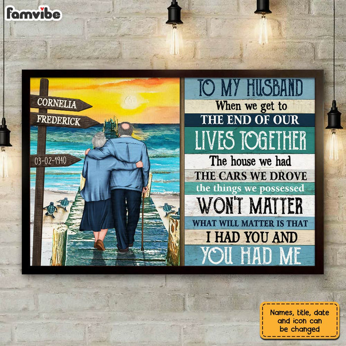 Personalized To My Husband Old Couple Poster JN294 58O31 1