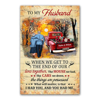 Personalized To My Husband Old Couple Red Truck Poster JN294 58O28 thumb 1