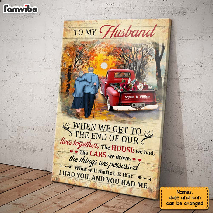 Personalized To My Husband Old Couple Red Truck Poster JN294 58O28 1