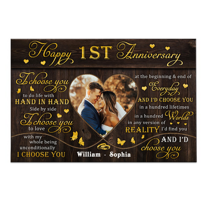 Personalized Anniversary Heart Photo Poster JN301 23O28 1