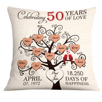Personalized Anniversary Love Bird Family Tree Pillow JL21 85O28 thumb 1
