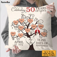 Personalized Anniversary Love Bird Family Tree Pillow JL21 85O28 thumb 1