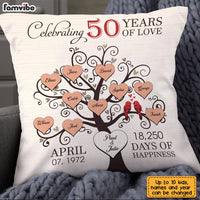 Personalized Anniversary Love Bird Family Tree Pillow JL21 85O28 thumb 1