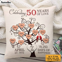 Personalized Anniversary Love Bird Family Tree Pillow JL21 85O28 thumb 1