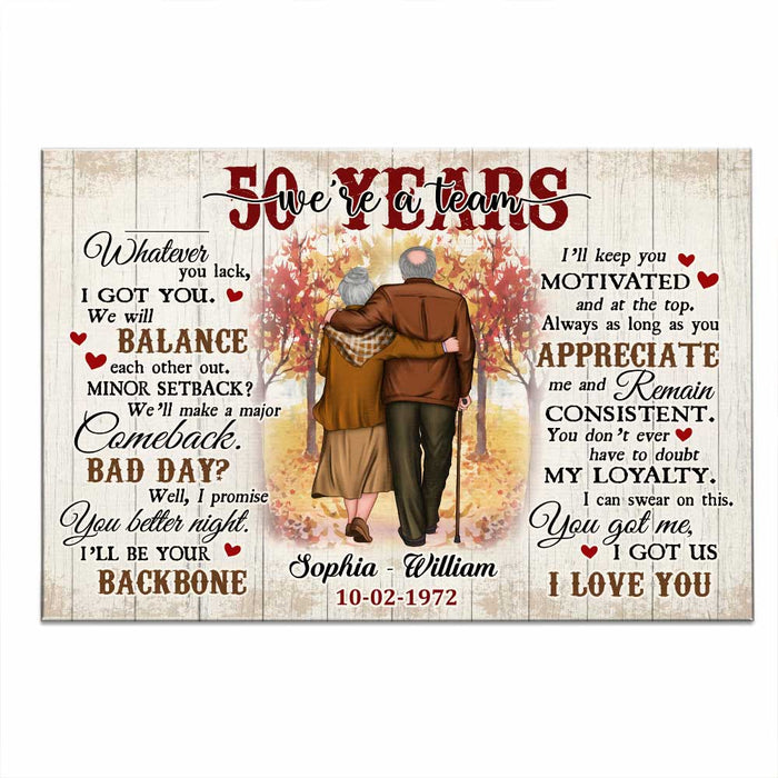 Personalized Anniversary We're A Team Poster JL12 32O47 1