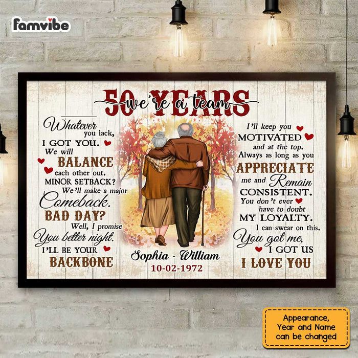 Personalized Anniversary We're A Team Poster JL12 32O47 1