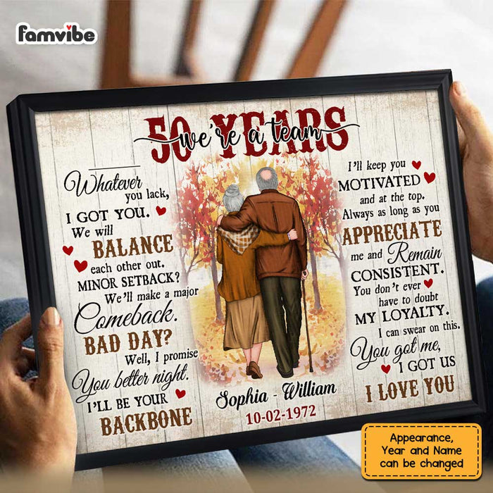 Personalized Anniversary We're A Team Poster JL12 32O47 1