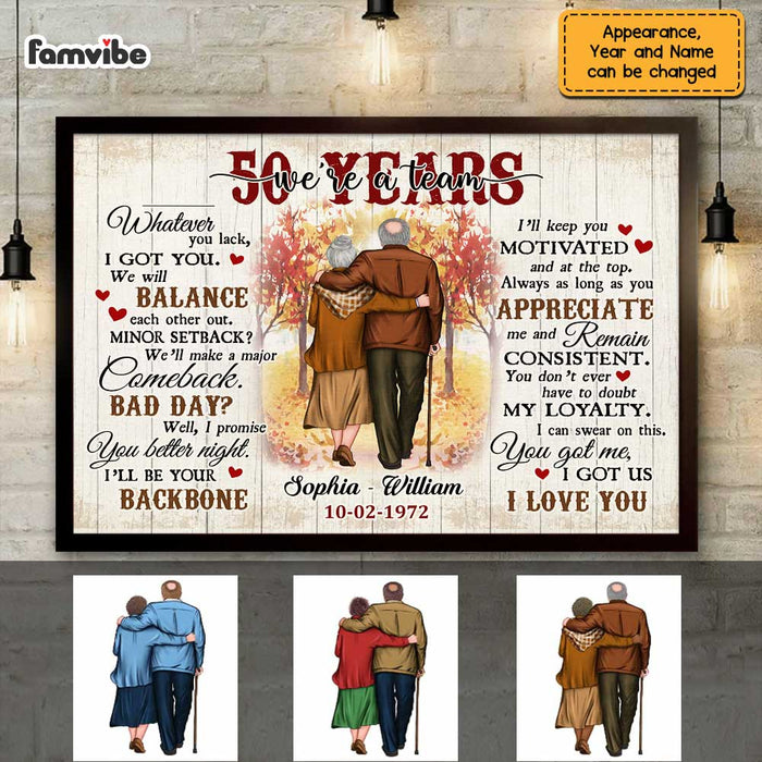 Personalized Anniversary We're A Team Poster JL12 32O47 1