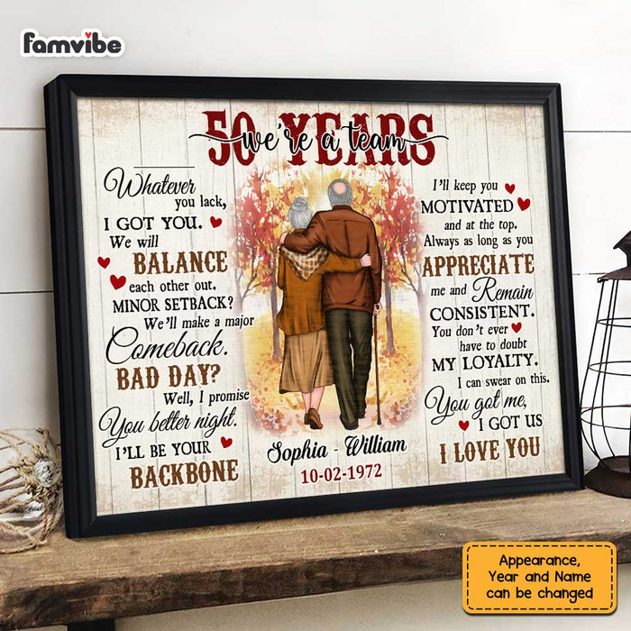 Personalized Anniversary We're A Team Poster JL12 32O47 1