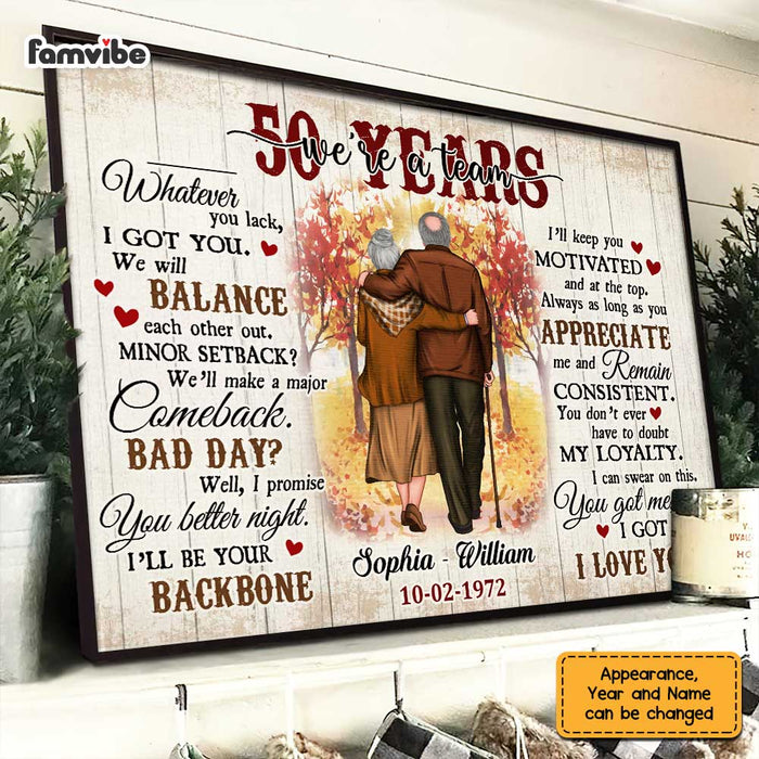 Personalized Anniversary We're A Team Poster JL12 32O47 1