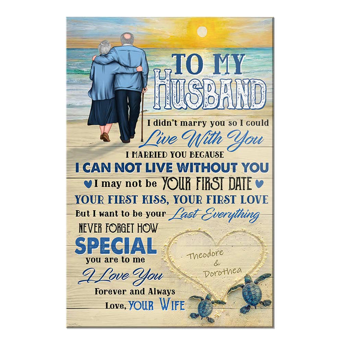 Personalized To My Husband Turtle Sea Sunset Poster JL14 58O31 1