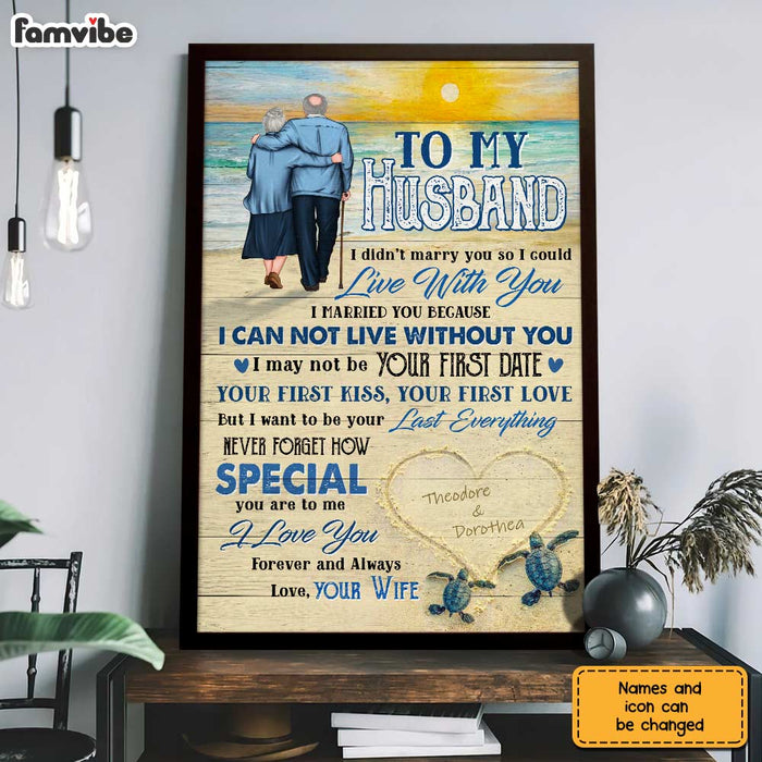 Personalized To My Husband Turtle Sea Sunset Poster JL14 58O31 1