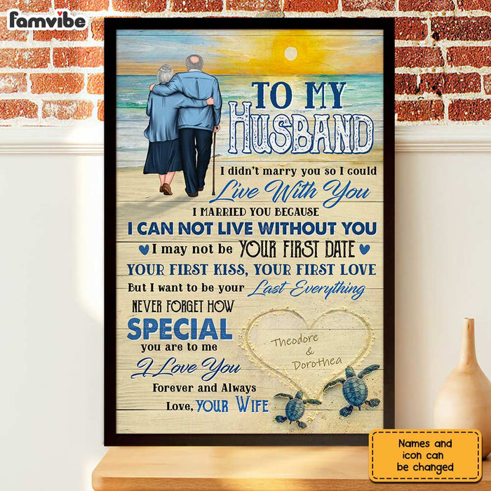 Personalized To My Husband Turtle Sea Sunset Poster JL14 58O31 1