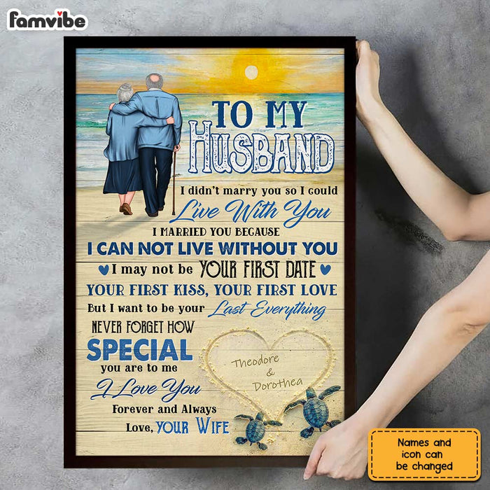 Personalized To My Husband Turtle Sea Sunset Poster JL14 58O31 1