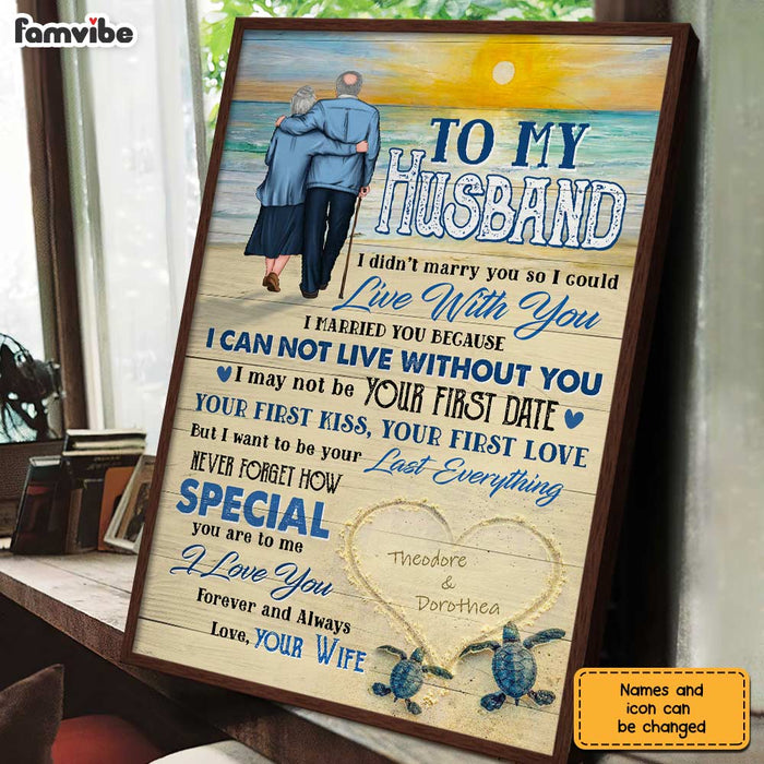 Personalized To My Husband Turtle Sea Sunset Poster JL14 58O31 1