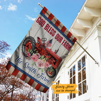 Personalized God Bless Our Farm Tractor Flag JL221 65O47 thumb 1