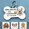 Personalized Dog Free Beer Upon Return Chien French Bone Pet Tag AP98 30O58 1