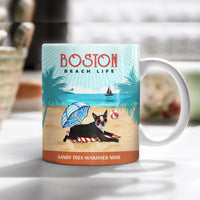 Boston Terrier Dog Beach Life Mug SMY132 67O53 thumb 1
