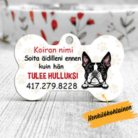 Personalized Dog Call My Mom Koira Finnish Bone Pet Tag AP148 30O34 thumb 1