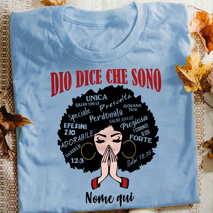 Personalized Italian BWA Dio Dice God Says T Shirt AP125 65O57 1