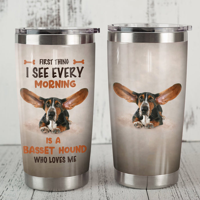 Basset Hound Dog Steel Tumbler MR0706 70O49 1