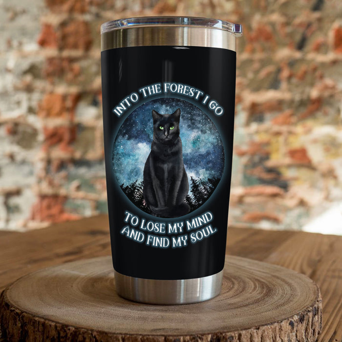 Black Cat and Forest Steel Tumbler MY136 67O57 1