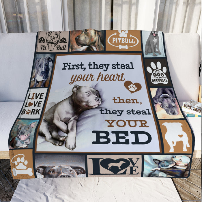 Pitbull Dog Fleece Blanket OCT3102 90O47 1
