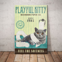 British Shorthair Cat Restroom Paper Company Canvas MR2102 67O39 thumb 1