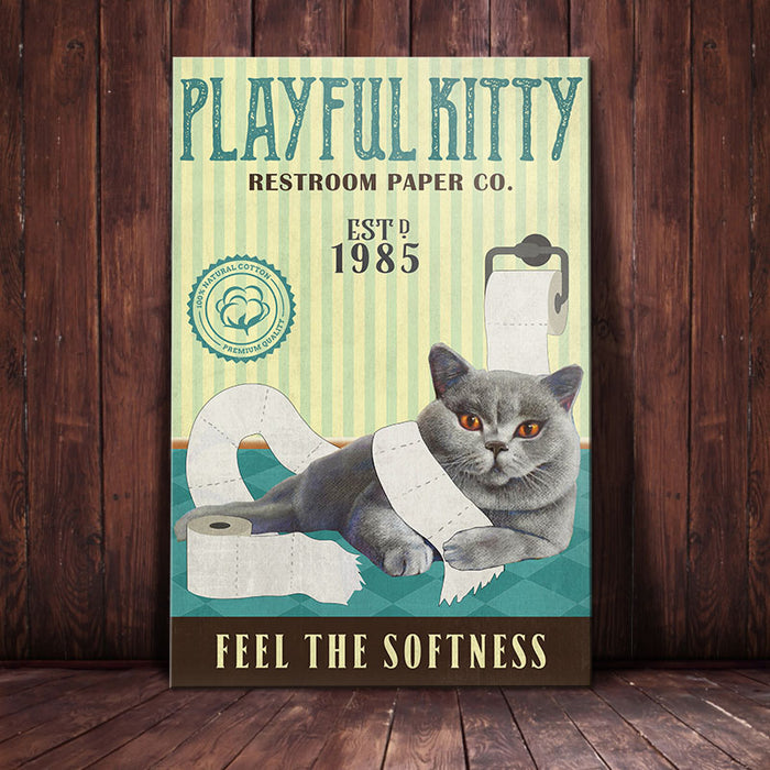 British Shorthair Cat Restroom Paper Company Canvas MR2102 67O39 1