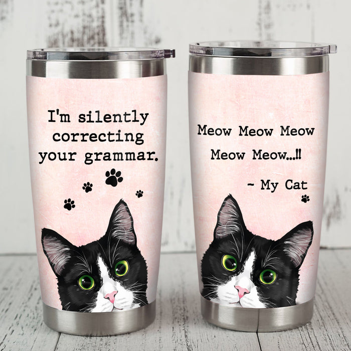 Tuxedo Cat Steel Tumbler MY175 73O58 1
