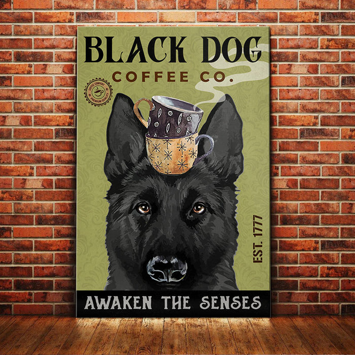 Black German Shepherd Coffee Company Canvas MY122 73O53 1