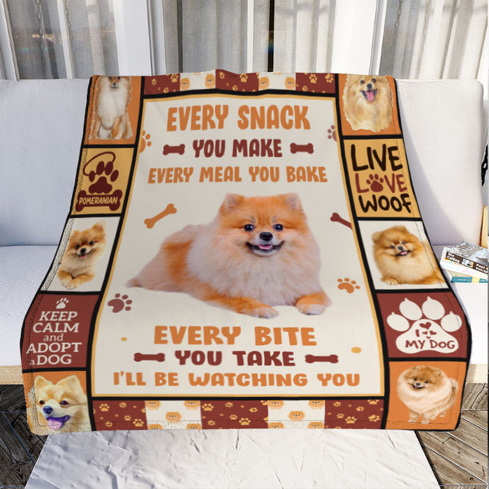 Pomeranian Dog Sherpa Fleece Blanket JR2001 95O35 1