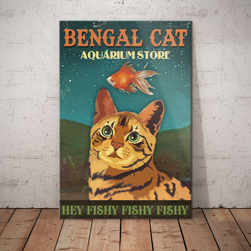 Bengal Cat Aquarium Store Canvas MR1001 67O58