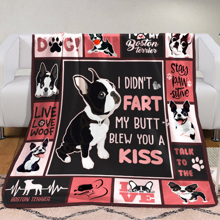 Boston terrier clearance plush blanket