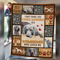 Weimaraner Dog Fleece Blanket MR0502 70O56 thumb 1