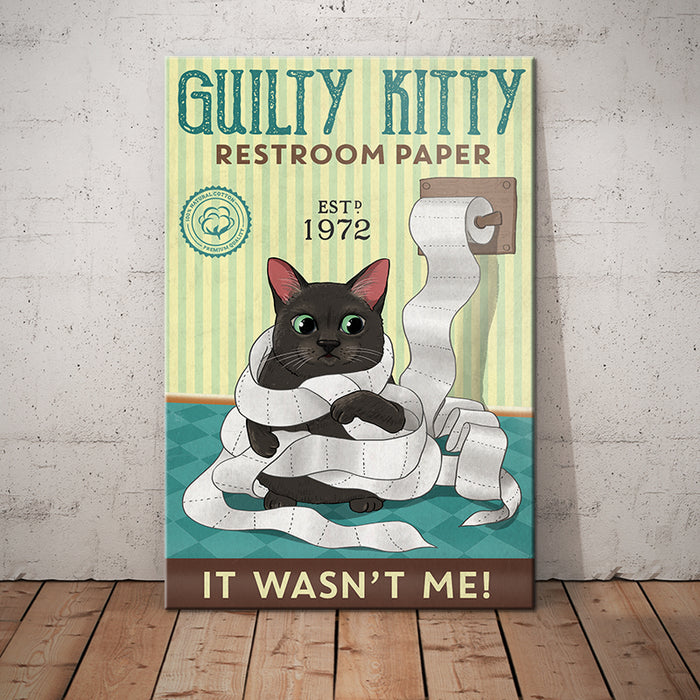 Black Cat Restroom Paper Canvas MR1201 85O61 1
