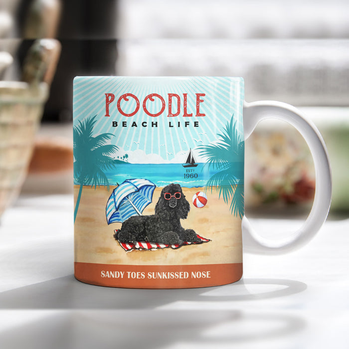 Poodle Dog Beach Life Mug SMY195 67O53 1