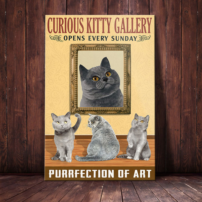 British Shorthair Cat Art Gallery Canvas MR1201 95O60 1
