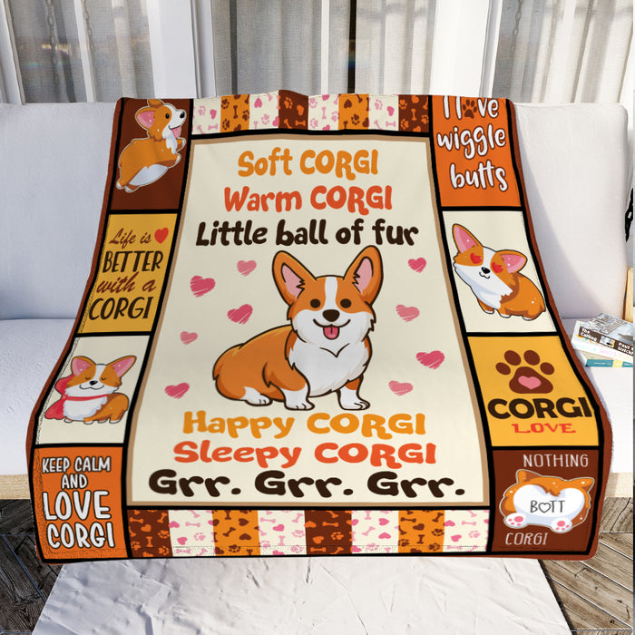 Corgi Dog Fleece Blanket OCT3001 78O53 1