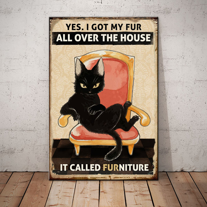 Black Cat Funny Furniture Canvas 1