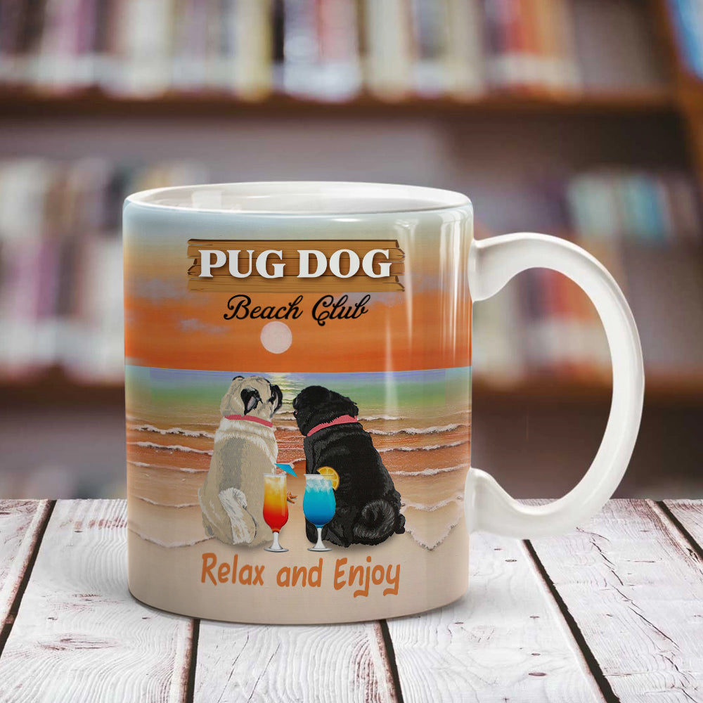 Pug Dog Beach Club Mug MR0402 73O59