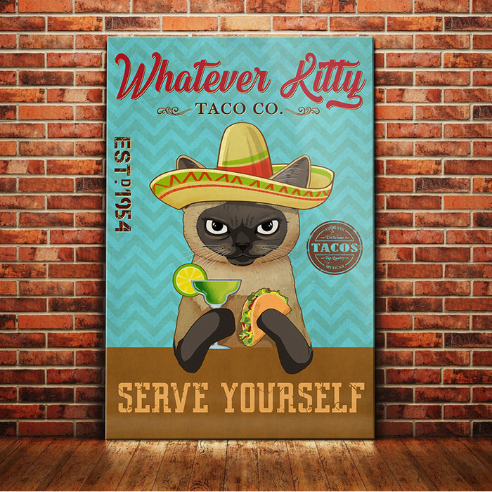 Siamese Cat Taco Company Canvas MR1001 87O61 1