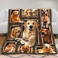 Golden Retriever Dog Fleece Blanket DCB0202 81O60 thumb 1